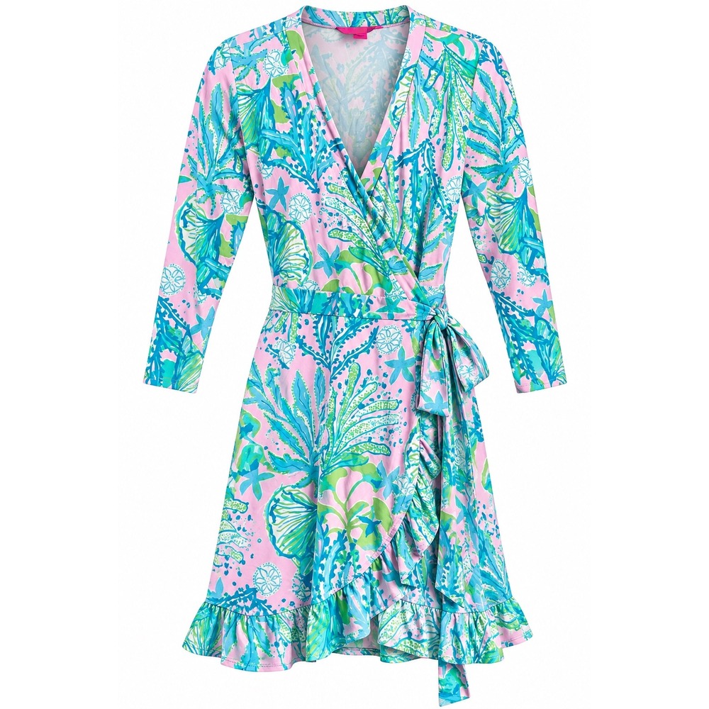 Lilly Pulitzer Jessalynne Wrap Romper Small Hip Nautic Mandevilla Baby Skort